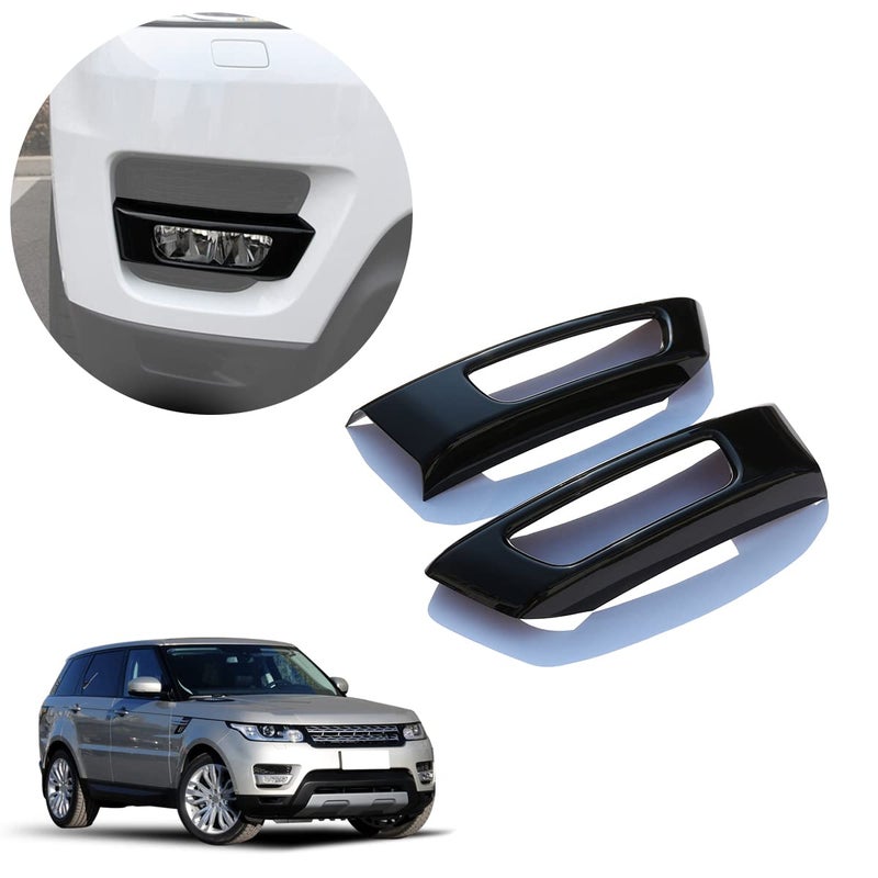 YUECHI For Range Rover Sport 2014-2017 Car ABS Front Fog Lamp Trim Accessories (Gloss Black) - Image 2